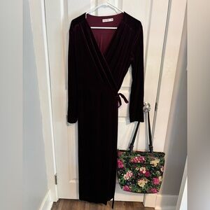 Elegant Velour Wrap Dress